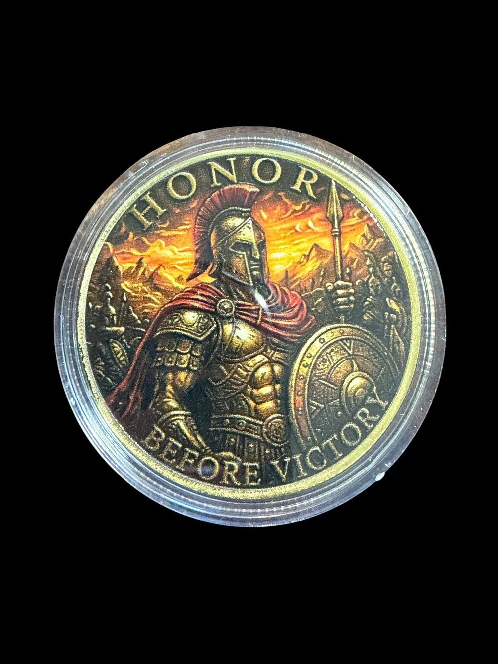 Honor Before Victory Spartan Warrior Challenge Coin Medal Proof Uncirculated